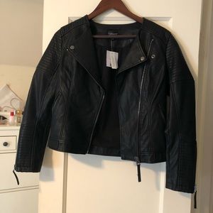 NWT topshop leather jacket sz 4